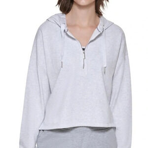 New Calvin Klein Performance Hooded Half Zip Shirt Grey